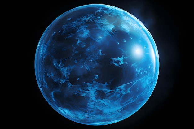 Planet Earth in space Science fiction art 3D rendering Blue planet in space