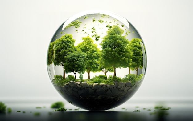 Планета Земля на белом фоне День Земли или концепция охраны окружающей среды Сохранить зеленый