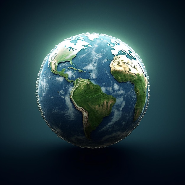 планета Земля с синим фоном и надписью «Земля» внизу.