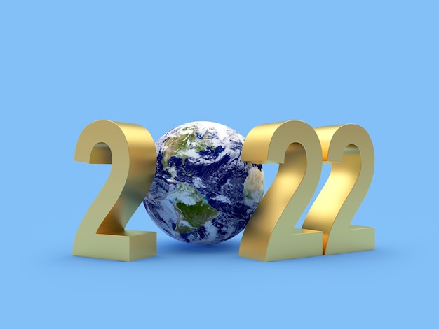 Planet Earth with golden number of new year