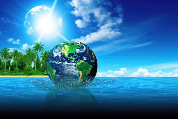 Planet Earth with its abundant water resources