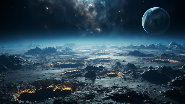 Photo planet earth with moon elements of this image furnished by nasa