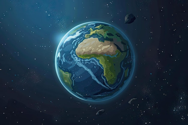 planet earth with a planet on it