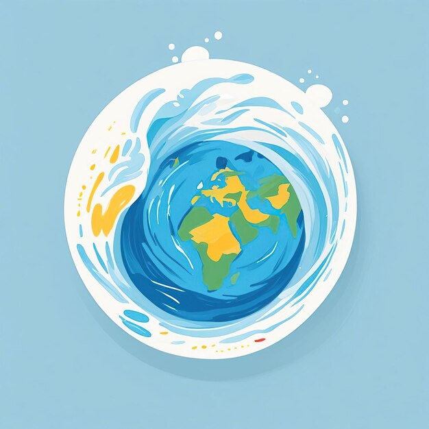 Planet Earth with water drop Vector illustration World Environment Day