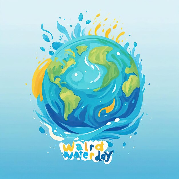 Planet Earth with water drop Vector illustration World Environment Day