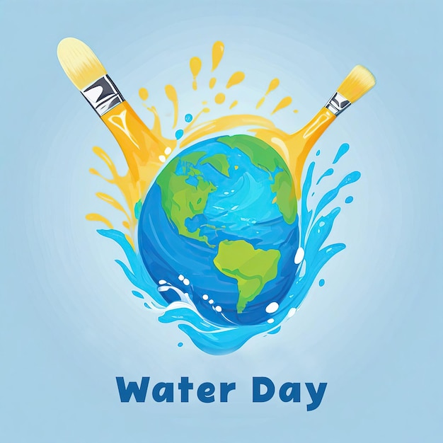 Planet Earth with water drop Vector illustration World Environment Day