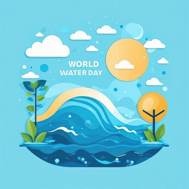 Photo planet earth with water drop vector illustration world environment day