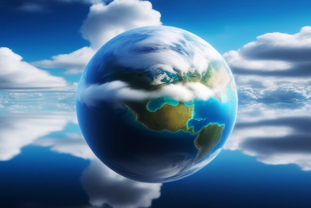 Photo planet in global warming concept earth climate change save earth and environment