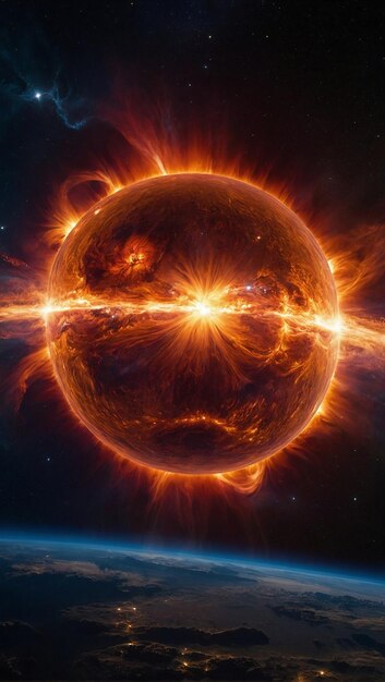 Foto il pianeta è il pianeta più grande del sole ed è al centro dell'universo