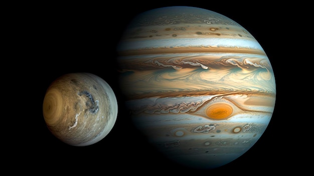 The planet jupiter is shown with the planet jupiter in the background.