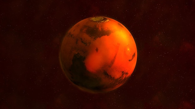 Planet mars from space showing isidis regio