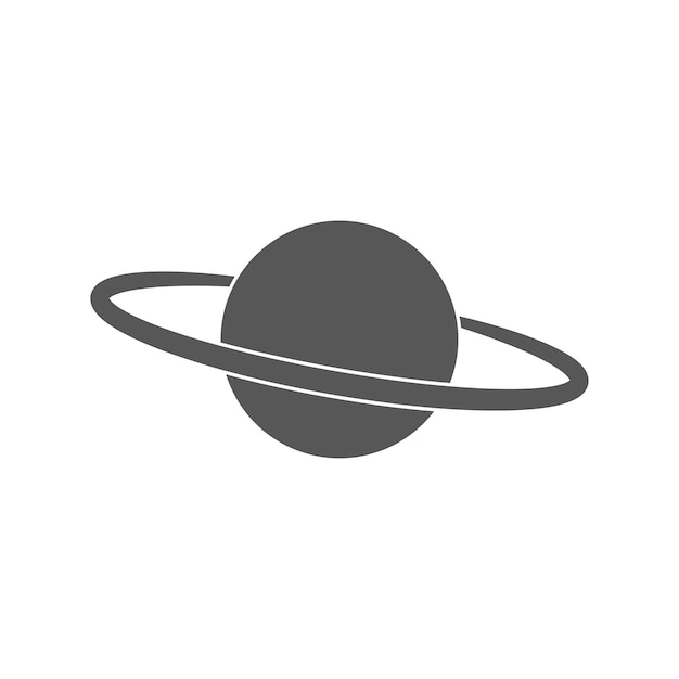 Planet ring saturn black icon on white background