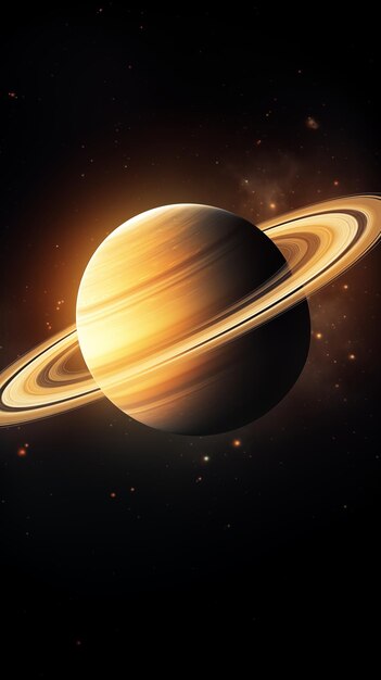 Планета Сатурн изолирована на космическом фоне