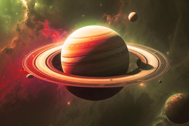 Photo planet saturn in space