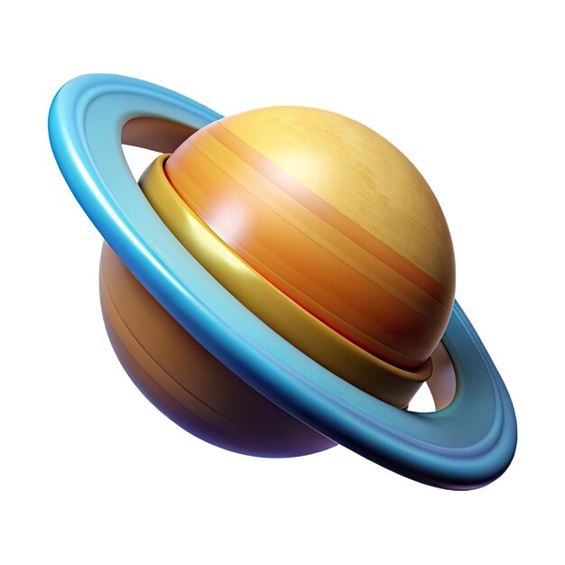 Foto il pianeta saturno su uno sfondo bianco 3d rendering 3d illustrazione