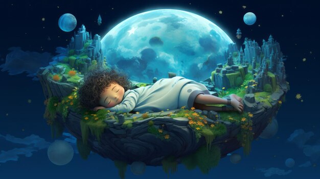 Photo planet sleeping world sleep day