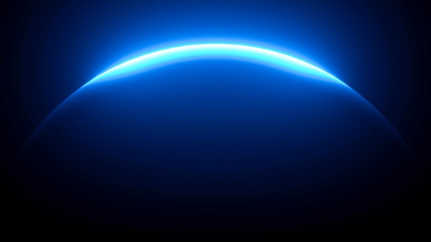 Planet in space illuminated with blue glow - 3D illustration