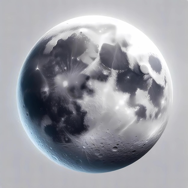 a planet with a blue moon and clouds in the sky