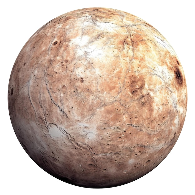 A planet with a brown and white color.