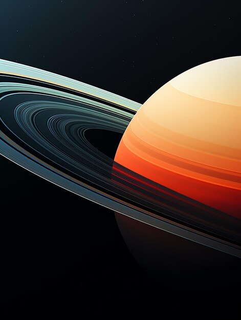 Photo a planet with rings in space