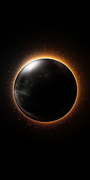 a planet with a solar eclipse in the background