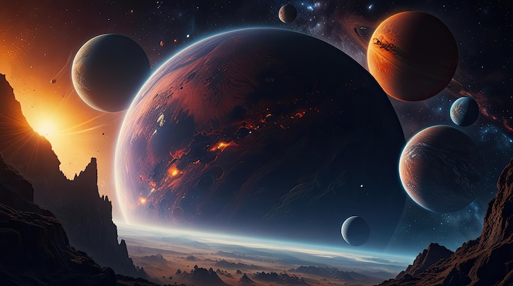 Photo a planet with a star on it  s face