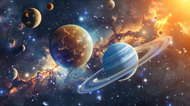 背中に星があり背景に星がある惑星