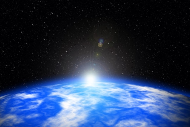 深宇宙の惑星地平線