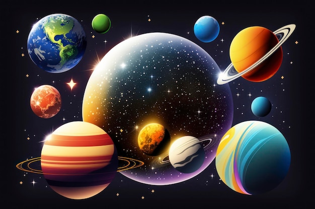 Planeten clipart achtergrond