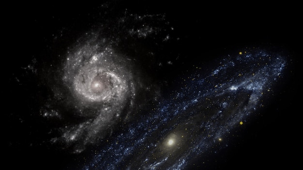 Planeten en melkweg science fiction behang Astronomie is de wetenschappelijke studie van het universum