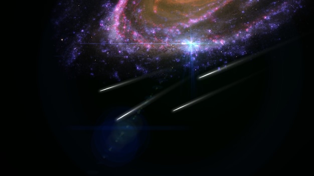 Planeten en melkweg science fiction behang Astronomie is de wetenschappelijke studie van het universum