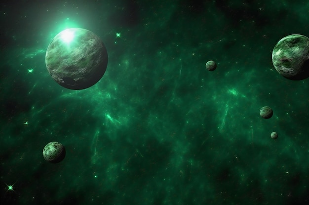 Planeten en sterrenstelsels sciencefictionbehang Schoonheid in het universum