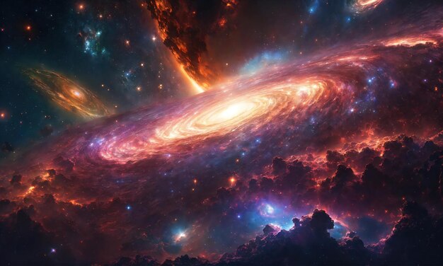Planeten, sterren en sterrenstelsels in de ruimte tonen de schoonheid van de ruimtevaart
