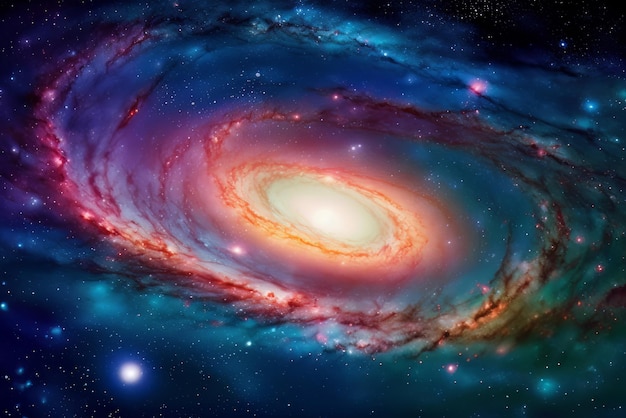 Planetensterren en sterrenstelsels in de ruimte die de schoonheid van ruimteverkenning laten zien