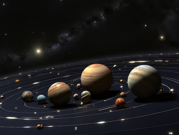 写真 惑星は太陽系の周りを動いています