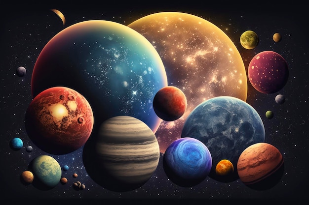Planets clipart background