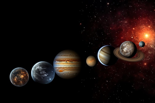 Photo planets galaxy outer space background