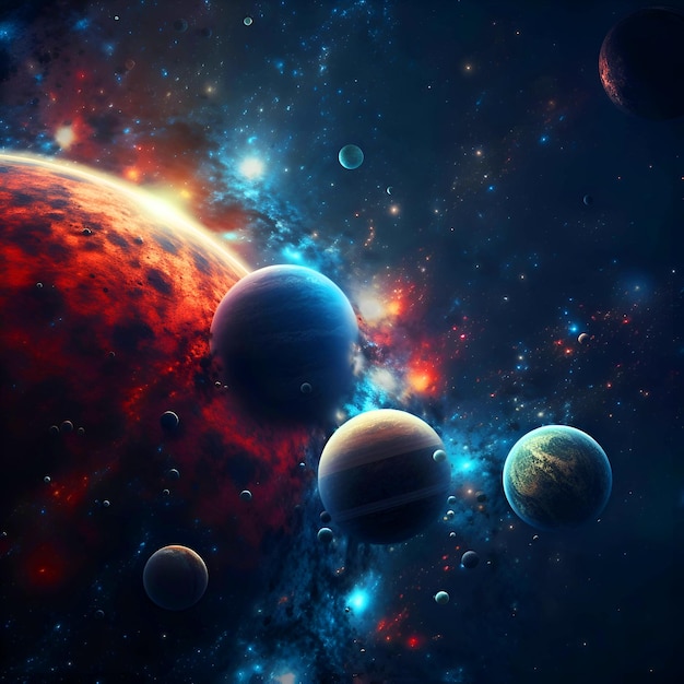 Planets and galaxy science fiction wallpaper Beauty of deep space
