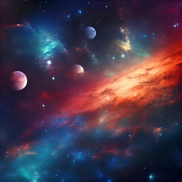 Планеты и галактики в космосе Элементы этого изображения, предоставленные НАСА