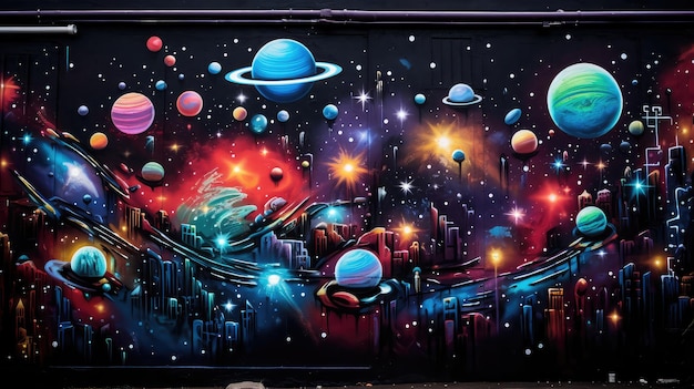 Planets grafitti stars