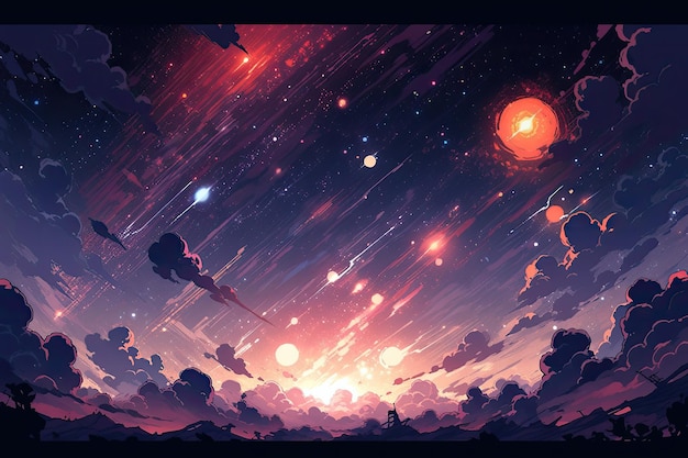 Photo planets and nebula background in pixel art style space galaxy cosmos