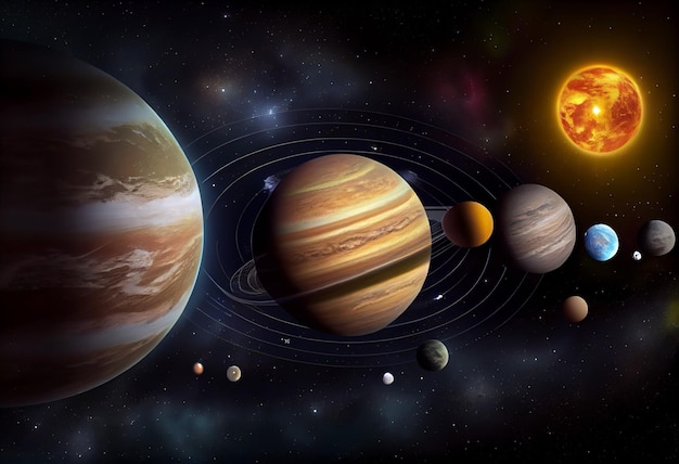 사진 태양과 별이 있는 태양계의 행성