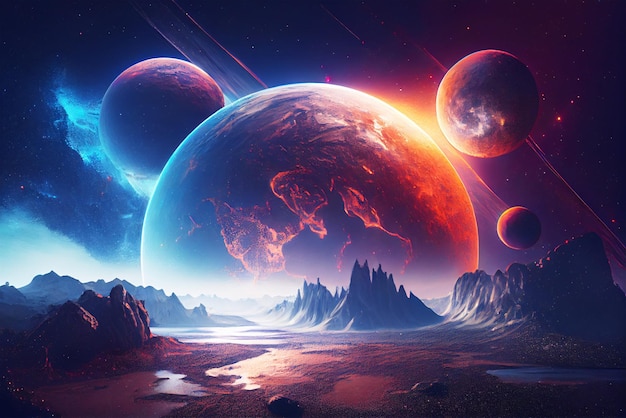 Planets and outer space planet background space solar system planet