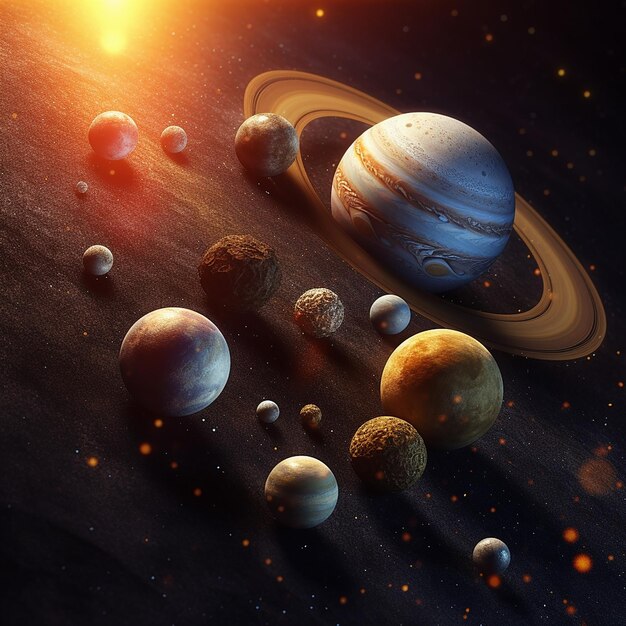 Premium Photo | The planets of the solar system are shown in this image.