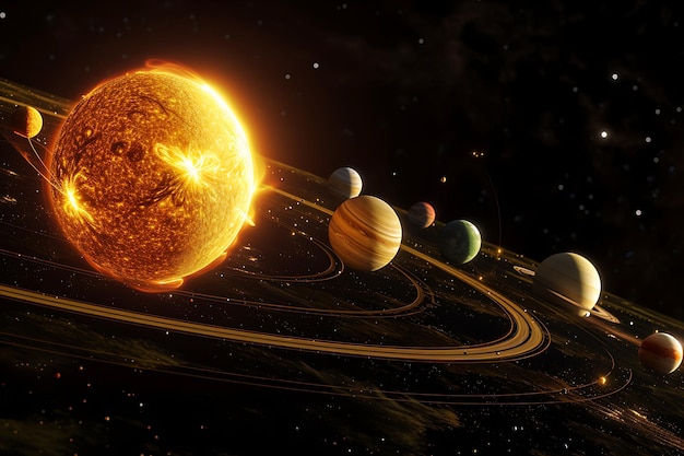 Foto i pianeti del sistema solare seguono un'ellittica