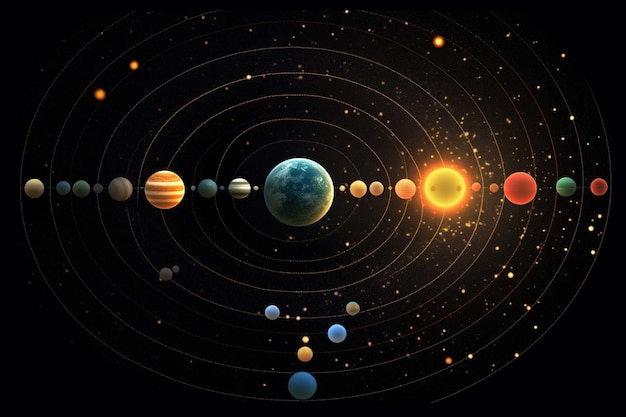 Planets of the solar system in space Elements of this image furnished by NASA