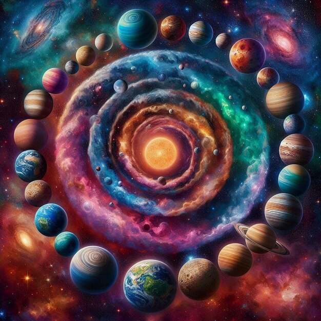 Photo planets of the solar system in the universe