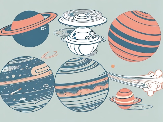 Planets in Space Stunning Illustration Background