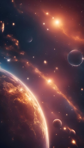 Planets stars and galaxies in outer space showing the beauty of space exploration