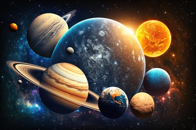 Planets in the universe NASA provided the image materials for this